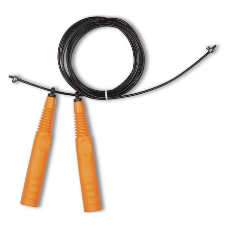 Купить Скакалка высокооборотная Кроссфит стальной шнур в оплетке 2.9 м чёрно-оранжевая в Видном 